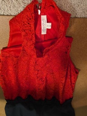 Ultra Flirt Red Lace Tank Romper Jumpsuit